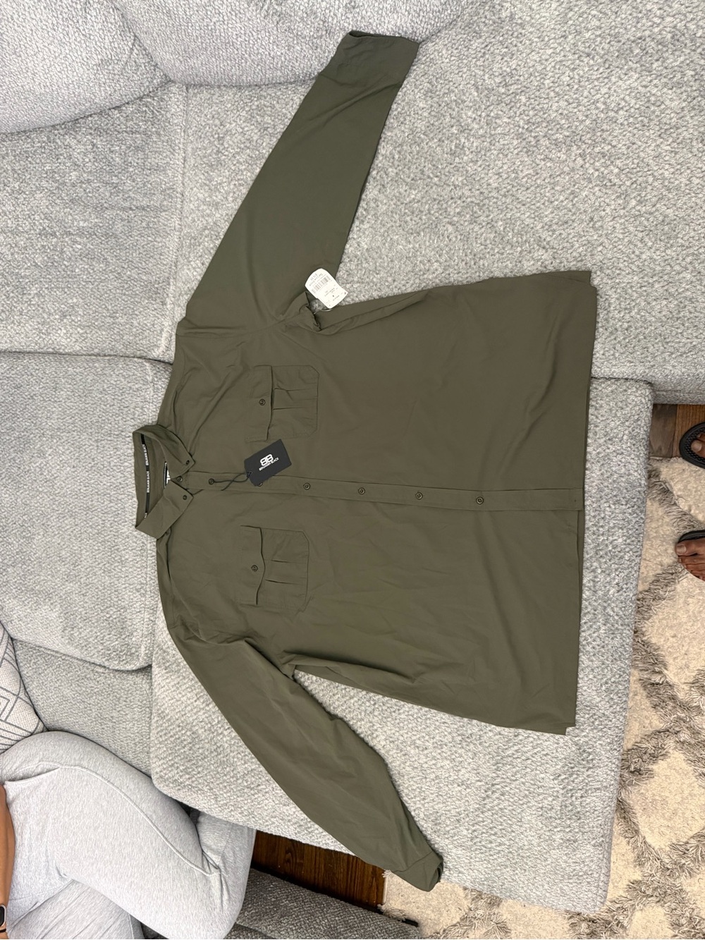 Women's Olive Utility Button-Front Jacket